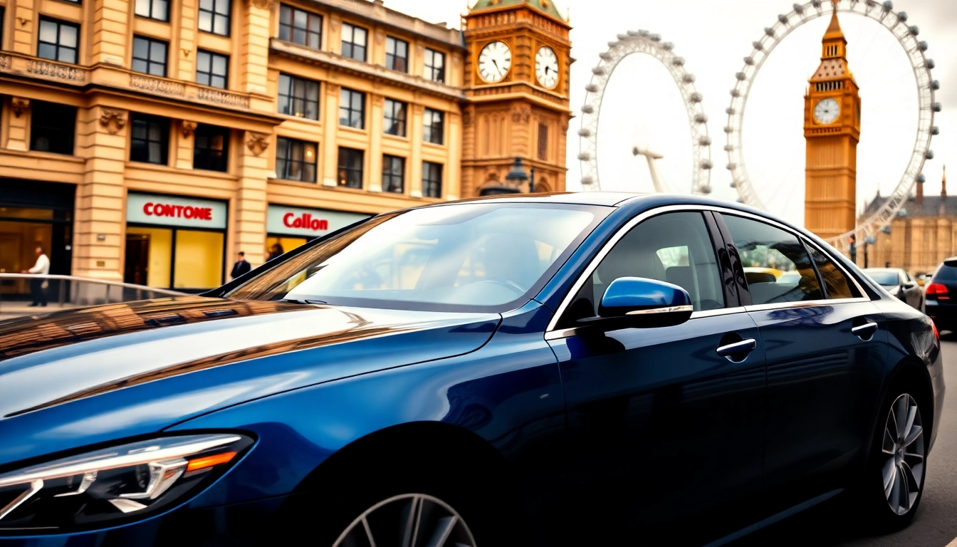 Experience an elite london chauffeur service in a luxury vehicle with iconic London landmarks.